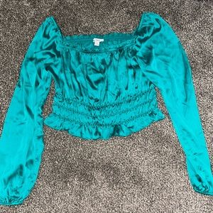 Bar III, Size Medium, Green Metallic Look